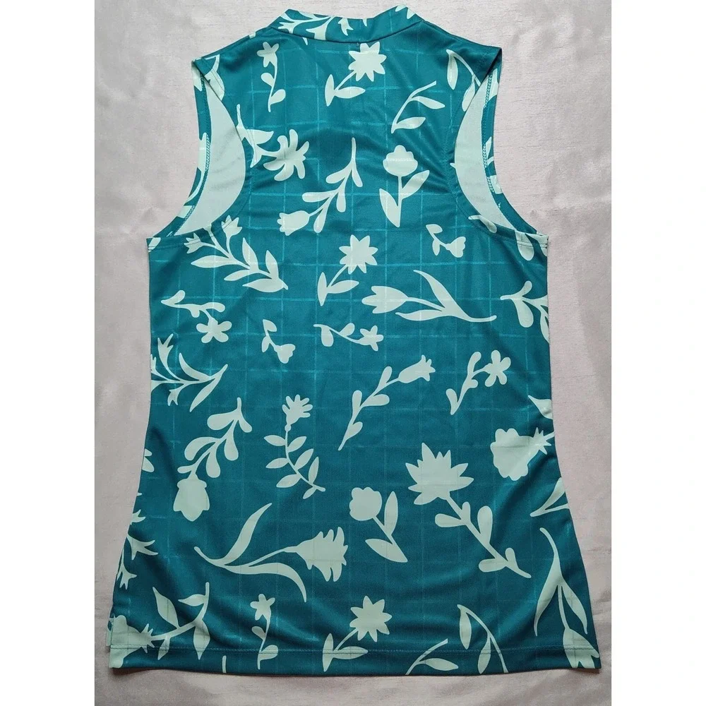 Nike Dri-FIT Women Size XS Victory Sleeveless Floral Print Golf Polo Shirt‎ NEW